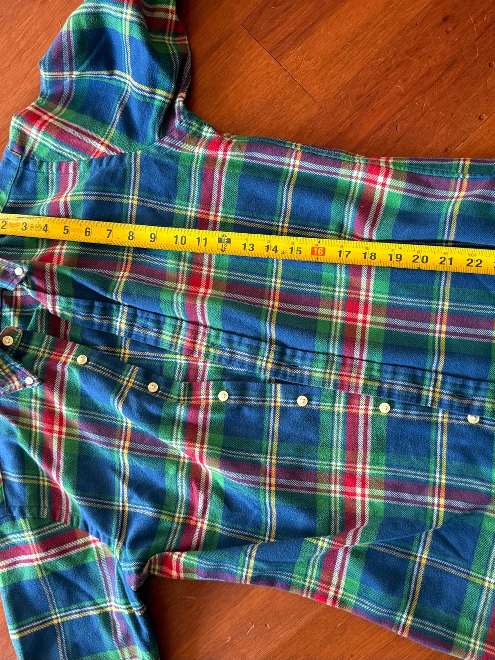Ralph Lauren Green Multi Plaid Flannel Shirt - Custom Fit size small - Picture 9 of 9